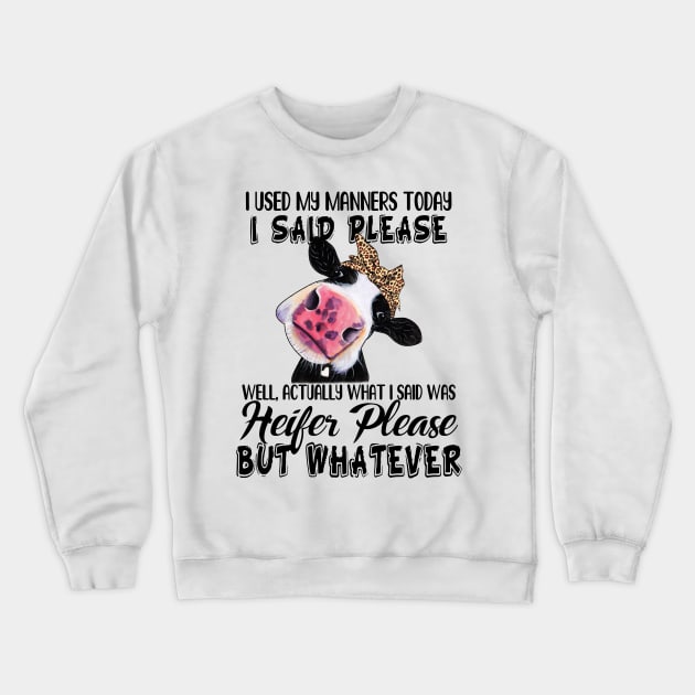 I Used My Manners Today I Said Please Crewneck Sweatshirt by Daisy999